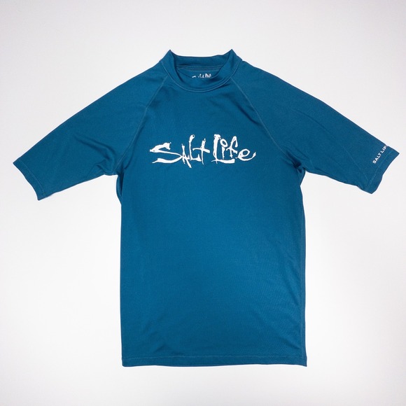 Salt Life Rash Guard Swim Shirt Short Sleeve Surf Sun Protection LRG - Picture 1 of 4